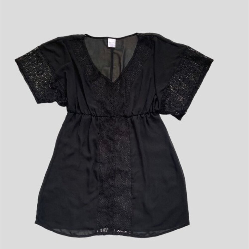 Xhilaration Black Lace Trim Swim Cover-Up Dress – Women’s Size M (NWOT)